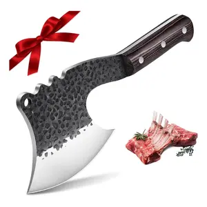Dream Reach Handmade Meat Cleaver Knife, Hand Forged Full Tang Design for Kitchen and Outdoor Use. Ideal Gift for Christmas, Father's Day and Men.