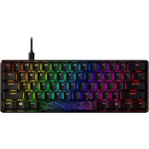 Hyperx Alloy Origins 60 - Mechanical Gaming Keyboard, Ultra Compact 60% Form Factor, Double Shot PBT Keycaps, RGB LED Backlit, NGENUITY Software Compatible - Linear Hyperx Red Switch,Black HyperX