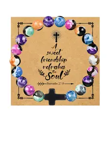 Personalized Cross Friendship Bracelet, Christian Christmas Gift, Meaningful Gift for Best Friends, Perfect for Easter Mother's Day Valentine's Day, Religious Jewelry Gift