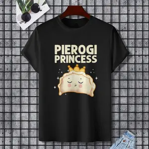 Cool Pierogi Art Women Men Women Women Polish Pride Poland Foodie T-Shirt, 100% Cotton, Single Side Printed, Black Short Sleeve T-shirt, Gift for Family Friends, S-XXXL, 1 pc, Fabric Weight 180g
