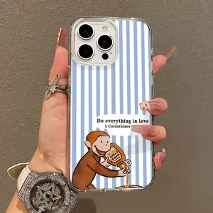 Trendy Magnetic Case for iPhone11/12/13/14/15/16/17/promax, Monkey with Love Quote Ultra Slim, MagSafe Support, Shockproof | Playful & Fun Style