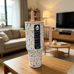 HydroJug Traveler Series Wildflower Edition 40 oz Large Capacity Portable Insulated Tumbler — Camping, Travel, Gym, Office; New Vacuum Design; Birthday Surprise Road Trip