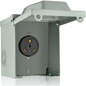 30 Amp RV Power Outlet Box, 125  NEMA TT-30R RV Receptacle, Enclosed Lockable Outdoor Electrical Panel Weatherproof Plug for Temporary Hookup RV Camper Travel Trailer  Generator