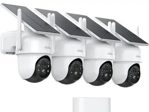 aosu Security Cameras Outdoor Wireless, 4 Cam-Kit, No Subscription Required, Solar-Powered, Home Security Cameras System with 360° Pan & Tilt, Auto Tracking, 2K Color Night Vision, Easy Setup