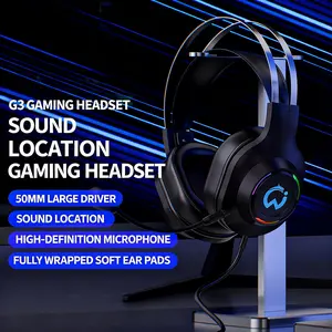 Stereo gaming headphones for PS4, PC, Xbox One, PS5 game console, PC and laptop, headphones with microphone, LED lights, 7.1 surround stereo, wired headphones, RGB lighting, USB-A, high-resolution studio monitoring/mixing/DJ stereo headphones