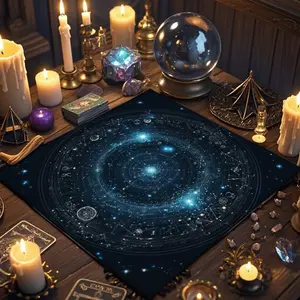 1 Piece Tarot tablecloths, mysterious starry sky decoration tarot card reading cloth, altarpiece cloth, creative polyester tablecloths, Rectangle Tablecloth, tarot scholars use for astrological ceremonies to lay cloth, home fabric decorations.