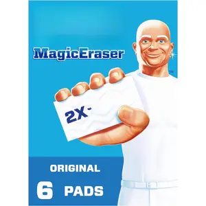 Magic Eraser Original Cleaning Pads, Multi Purpose Cleaner, Bathroom Cleaning Supplies, All Purpose Cleaner, White, 6 Count