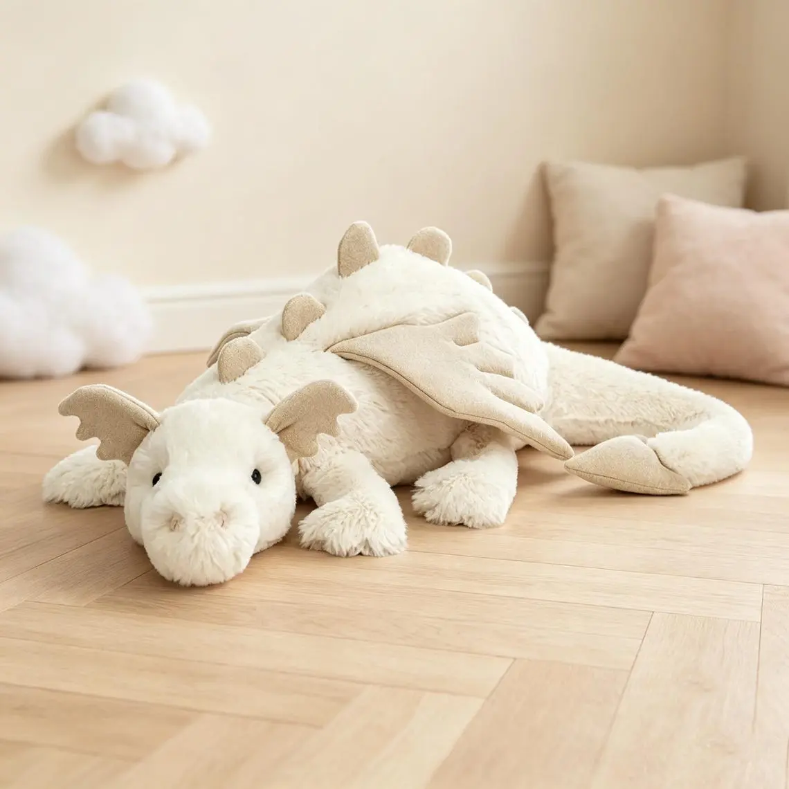 Jellycat Snow Dragon Stuffed Animal, Medium 19.7 inches - Mythical Green Plush Toy - Classic Children's Gift - Cozy Collectible Decor