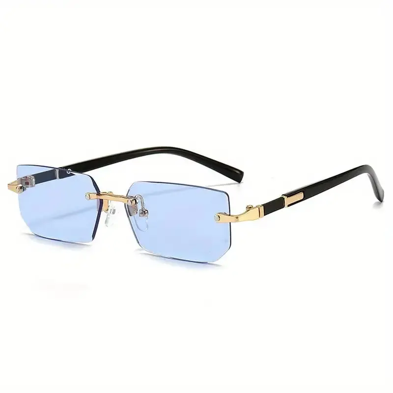 Rimless Rectangle Sunglasses for Men and Women