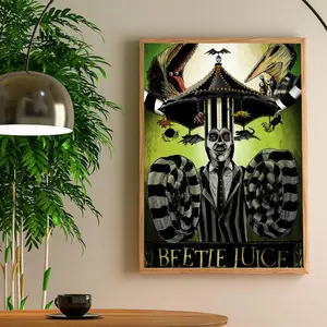 Beetlejuice Poster HD Sticky Waterproof Wall Art | High Quality Print Aesthetic Home Living Bedroom Bathroom hallway Decor Trendy Room Decoration | Multiple Size Options Available