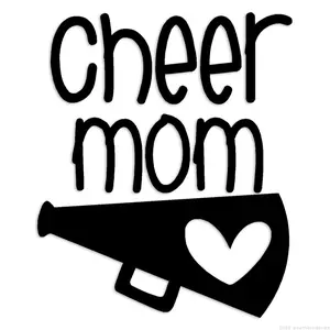 cheer mom heart cheerleader girl vinyl decal sticker 5"