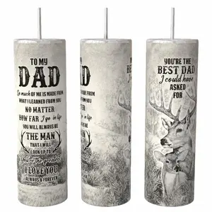Dad 20oz skinny Tumbler Drinkware Insulated Lid Coffee Portable