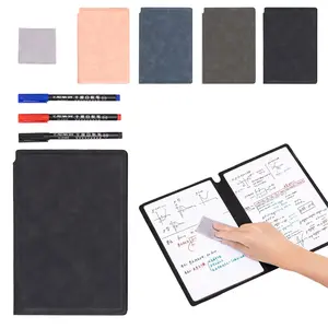 Whiteboard Notebook Reusable Dry Erase Whiteboard with Pen and Wiping Cloth A5 Portable Dry Erase Pad with PU Cover White Board for Notes Lists Memo Message Presentation