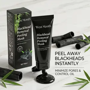 Blackhead Removal Peel Off Mask, Charcoal Face Mask for Pore Care, T-Zone Cleansing, Oil Control & Smooth Skin Look, 60ml