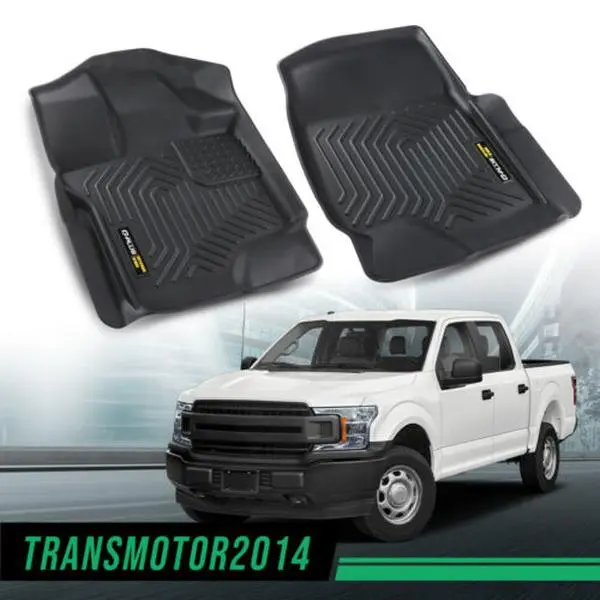 CROSSDESIGN TPE Waterproof Automotive Mat - Auto Interior Accessories, Car Accessories, Easy to Clean, Excellent Crease Recovery, All-Weather Custom Fit for 2015-2024 Ford F-150 Super Crew Cab, Deep Groove Floor Protection