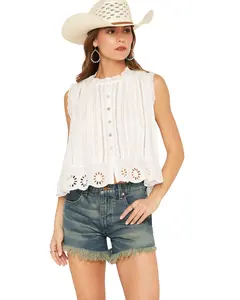 By Together Women's Sleeveless Button-Down Blouse - Cl1490