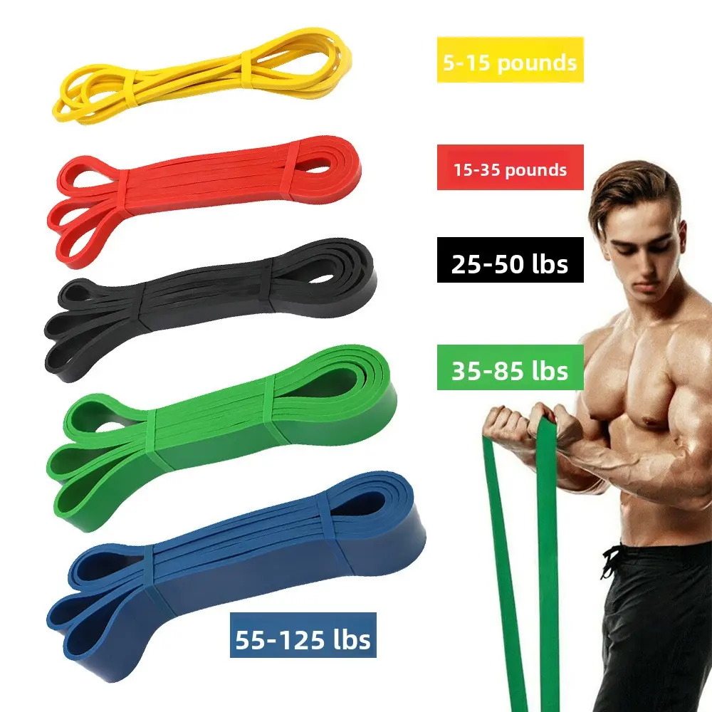 Sports resistance belt, natural latex elastic belt, tension rope, fitness squat hip elastic belt