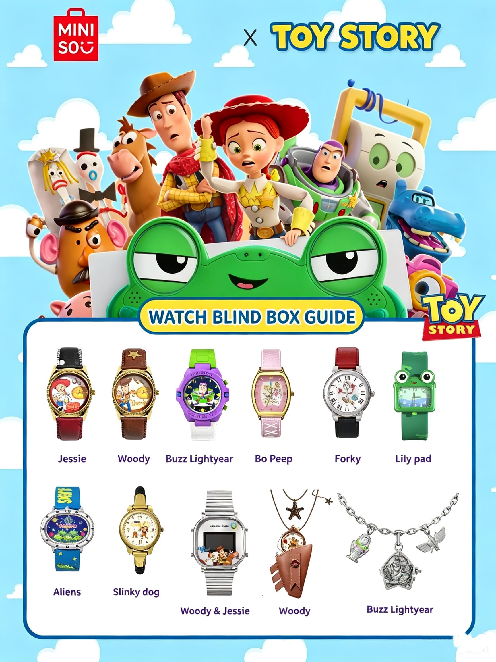 Disney Toy Story Collectible Blind Box Themed Watch - Lightweight Analog Quartz Watch, Colorful Soft Strap, Features Woody & Jessie, Single Sealed Randomized Box, Collectible Item, Unisex Fashion Accessory, Holiday Back To School Use, Accessories, Wristwa