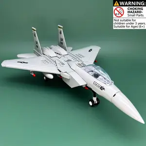 F15 Fighter Jet Building Blocks Toy Set for Kids, Fun for Kids, Military Aircraft Construction Brick Kit, Fighter Plane Brick Model, STEM Learning Building Toys, Educational DIY Assembly Playset, Compatible with Major Brands, Birthday Gift
