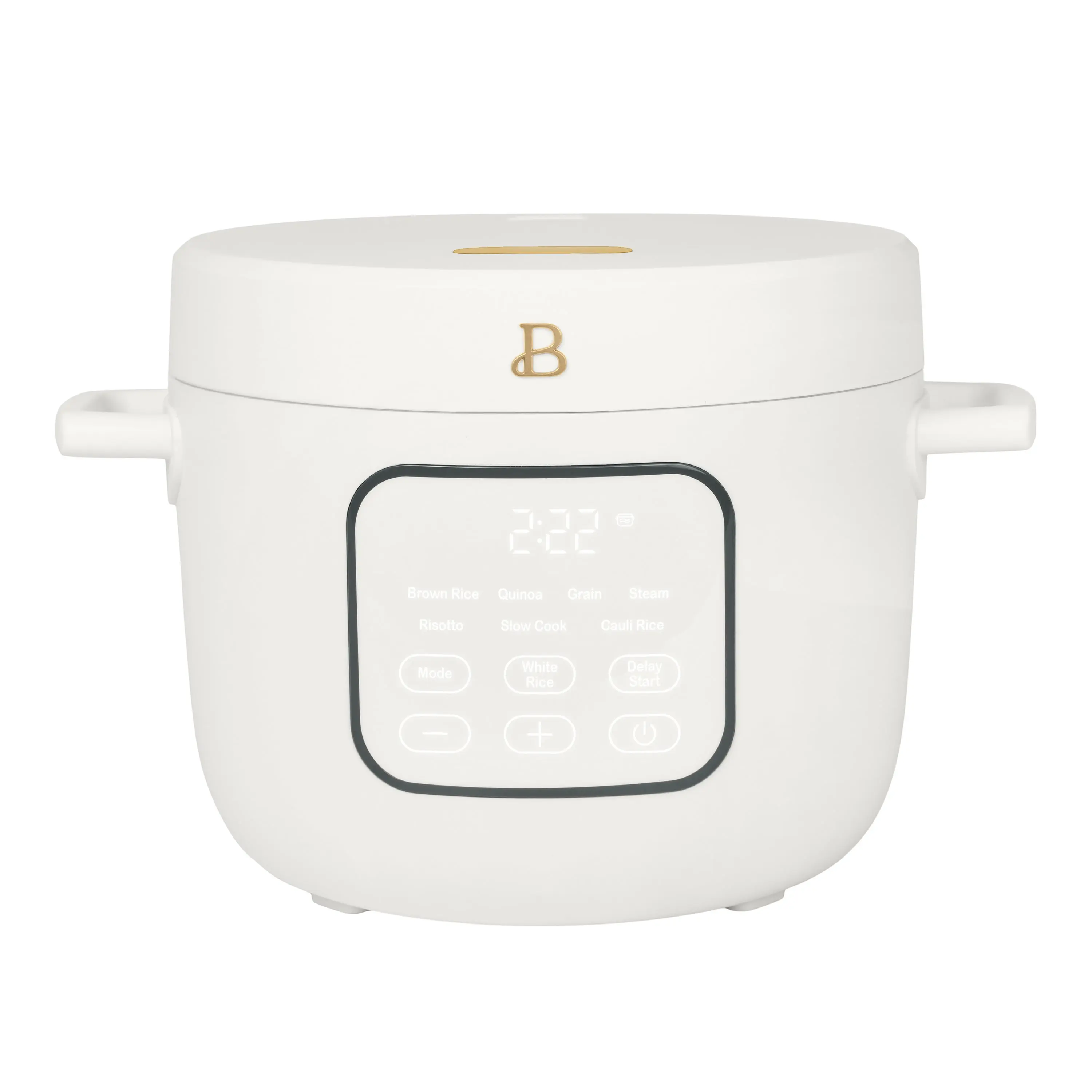 Beautiful 14-Cup Cooked, 6-Cups Uncooked Electric Rice and Grain Cooker, EverGood Ceramic Nonstick Coating, White Icing