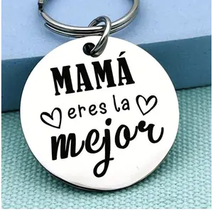 Stainless Steel Cute Mom Keychain - Personalized Message Keychains, Fashion Accessory with Appreciation Note, Ideal Mother's Day & Birthday Gift for Mom Heart Mama Durable keychain keychains for women