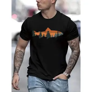 Men's T shirt Summer Spring Comfortable Crew Neck Short Sleeves Soft Breathable Letter Print Casual Streetwear Trendy Fashion Top