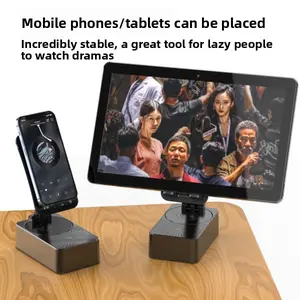 Innovative 3-in-1 mobile phone stand with speaker, rotating charging, lazy person's desktop tablet stand for live streaming, multifunctional