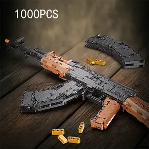 1400pcs Ak47 Building Blocks, Akm Assault Rifle Model, Large Size Gun Collectibles, Prop Guns, Desktop Decoration, Holiday Gift, Durable