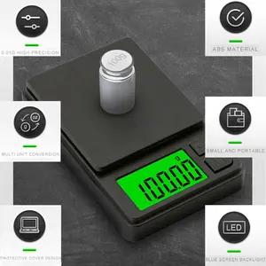 T2-Mini Pocket Balance Scale 500g 0.01g LCD Display, Digital Gram Food & Jewelry Weighing, 1000g 0.1g Accuracy, Backlit Screen, Digital Kitchen Scale, Digital Weighing Machine