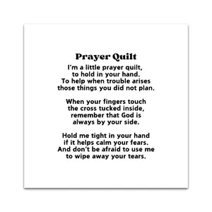 Precut 3” Pocket Prayer Quilt Poem Labels – Christian Fabric Quilt Squares for Sewing & Crafting - Pack of 1, 5 or 30