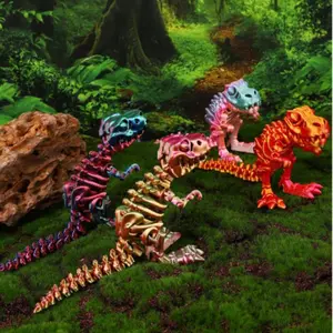 3D Printed Tyrannosaurus Rex Action Figure Figurine Integrated Dinosaur Model Toy, Dinosaur Design Home Decor Gift Collection Desktop Ornament