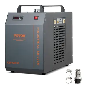VEVOR Industrial Water Chiller,  CW-5200, Industrial Water Cooler Cooling System with Built-in Compressor 7L Water Tank Capacity 13 L/min Max Flow Rate, for CO2 Laser Engraving Machine Cooling Machine