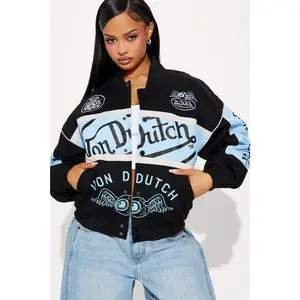Von Dutch The Legend Moto Jacket - Black/Blue L