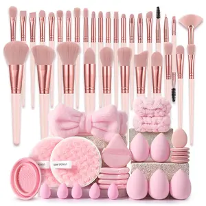 Makeup Tool Set, 58pcs/set Makeup Brush & Sponge & Powder Puff & Washing Sponge & Headband & Bowl & Brush Cleaning Tool, Professional Makeup Tools for Women, Cosmetic, Face Brush Set, Makeup Brush Kit
