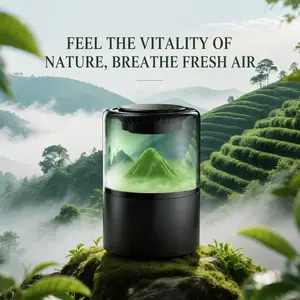 Scenic View Car & Home Aroma Diffuser,  (Model X06). Includes one fragrance box. With built-in ambient light and ultra-quiet design, it is suitable for use in bedrooms, offices, bathrooms and cars.
