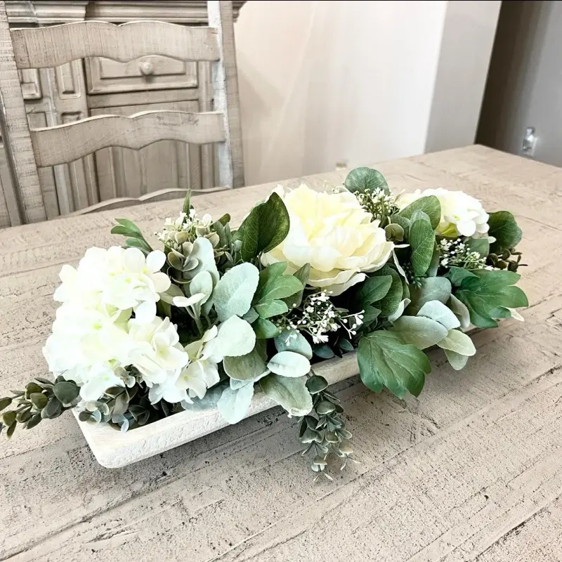 Lambs Ear & Eucalyptus Dough Bowl Centerpiece