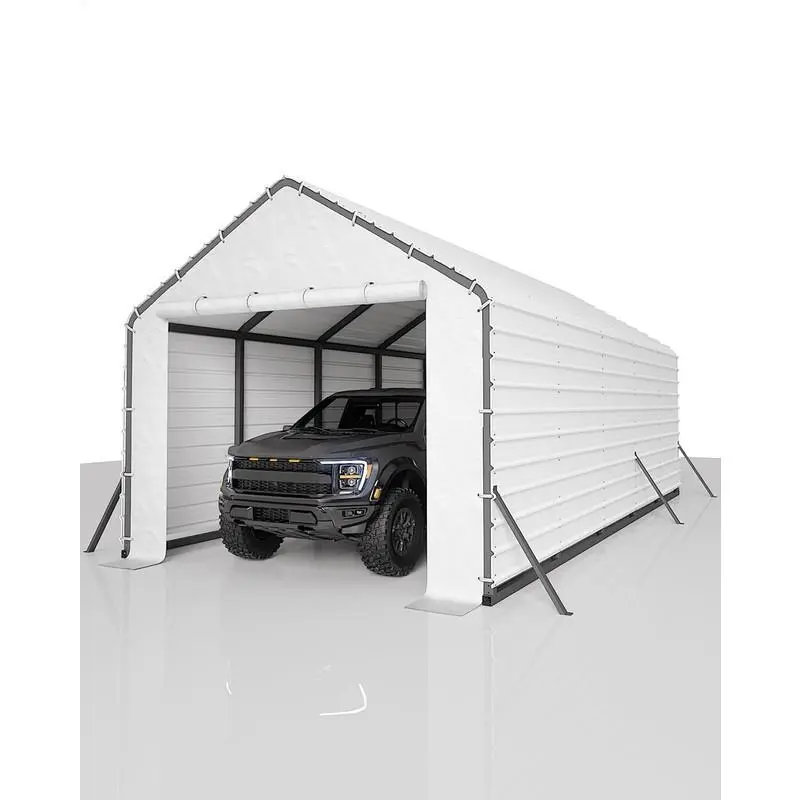 Roofing Panels for Metal Carport 13x26 ft, 13x21 ft, 13x16 ft, Heavy Duty Metal Carport Kits, 27 Ga. Galvanized Steel Ribbed Panels, 64.17 in x 19.68 in, 16 Pcs, White