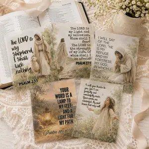 10 Printed Vellum Bible Verse Sheets | 5 x 6.5 Psalms Bible Journaling Tip Ins