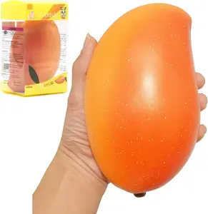 【Limited Time Deal】 Squoomi Giant Squishy Mango - Kawaii Slow Rising Scented Fruit Toy for ASMR & Stress Relief