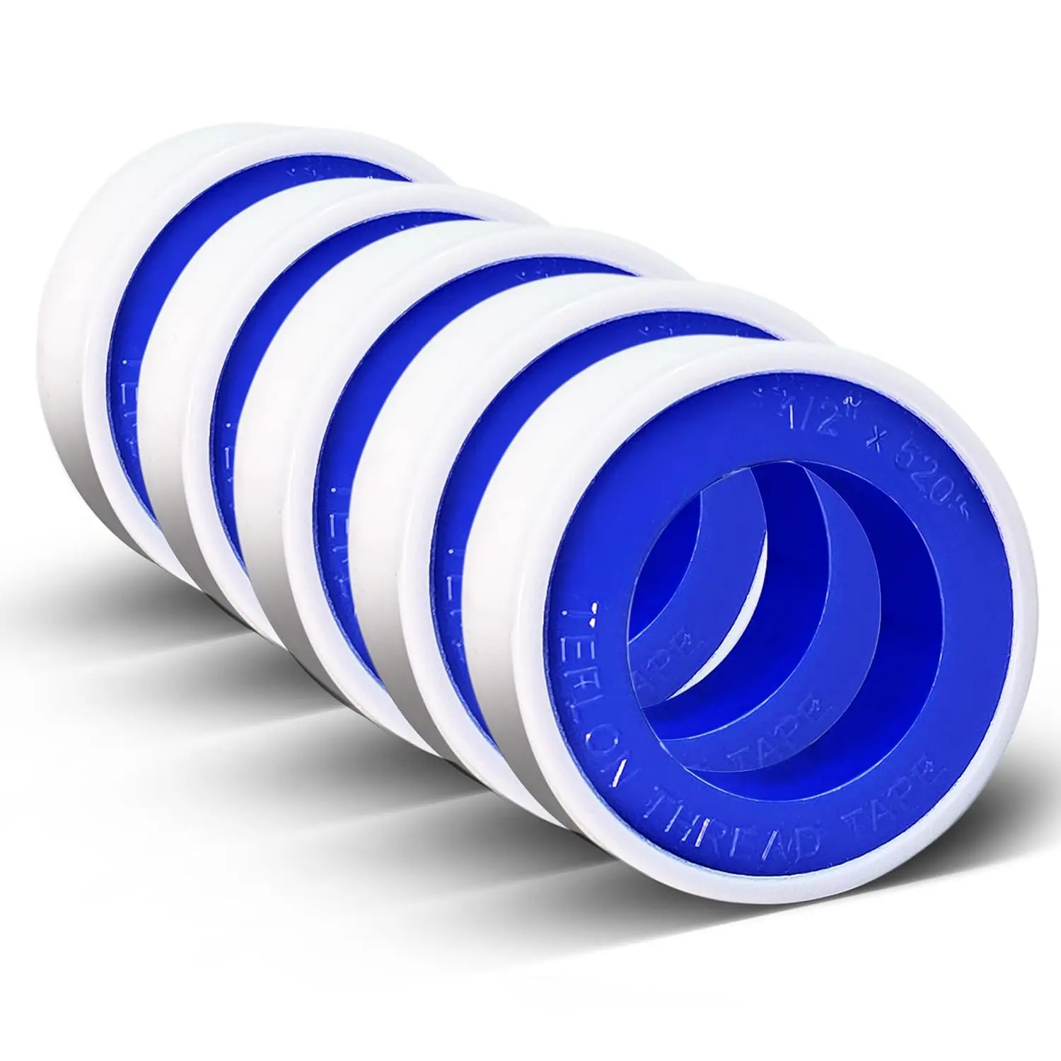 5 Rolls PTFE Thread Sealant Tape, Teflon Tape Plumbers PTEF Duct Tape for Pipe Sealing, Shower  Sealing Suitable for Home & Industrial Use 1/2 Inch(W) X 520 Inches(L)