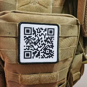 Rick roll meme QR code 3"x3" morale patch with hook and loop backing