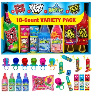 Candy Variety Pack, 18 Count Assorted Lollipops, Bulk Candy Individually Wrapped Ring Pop, Push Pop, Baby Bottle Pop & Juicy Drop, Ideal for Birthdays, Party Favors for Kids & Gifts