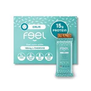 Feel Bars – Vegan Protein Bars | Vanilla Spice – 10 Pack | 15g Plant Protein | L-theanine | Keto | Organic | Gluten Free, No Nuts, No Soy, No Dairy, No Grains