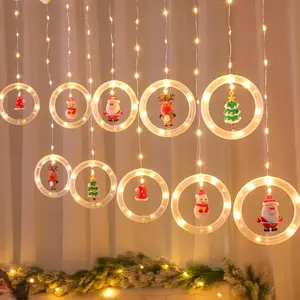 Remote Control Christmas LED String Lights with Santa Reindeer Snowman, 8 Modes USB Powered, Perfect for Bedroom Hotel Window Display, Led Party Light