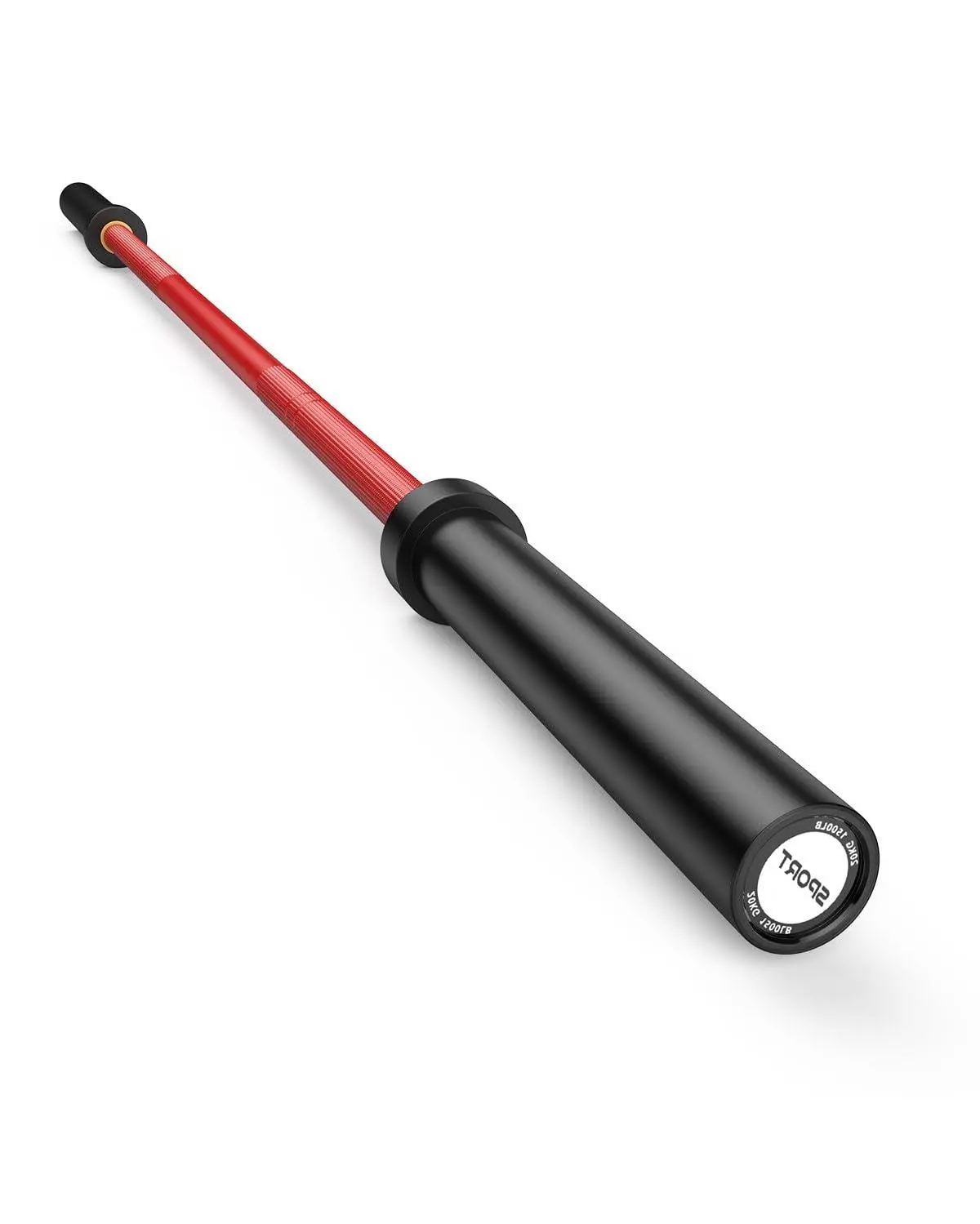 Gaomon Heavy-Duty 7 ft Alloy Steel Powerlifting Barbell Bar (44 lbs), 1500lbs cap., 2" Plate Compatible, Brass Bushings, Medium Depth Knurled Grip (Prevents Slipping), Red Black, Corrosion Resistance, Reduces Friction, Home Gym Strength Training Equipment