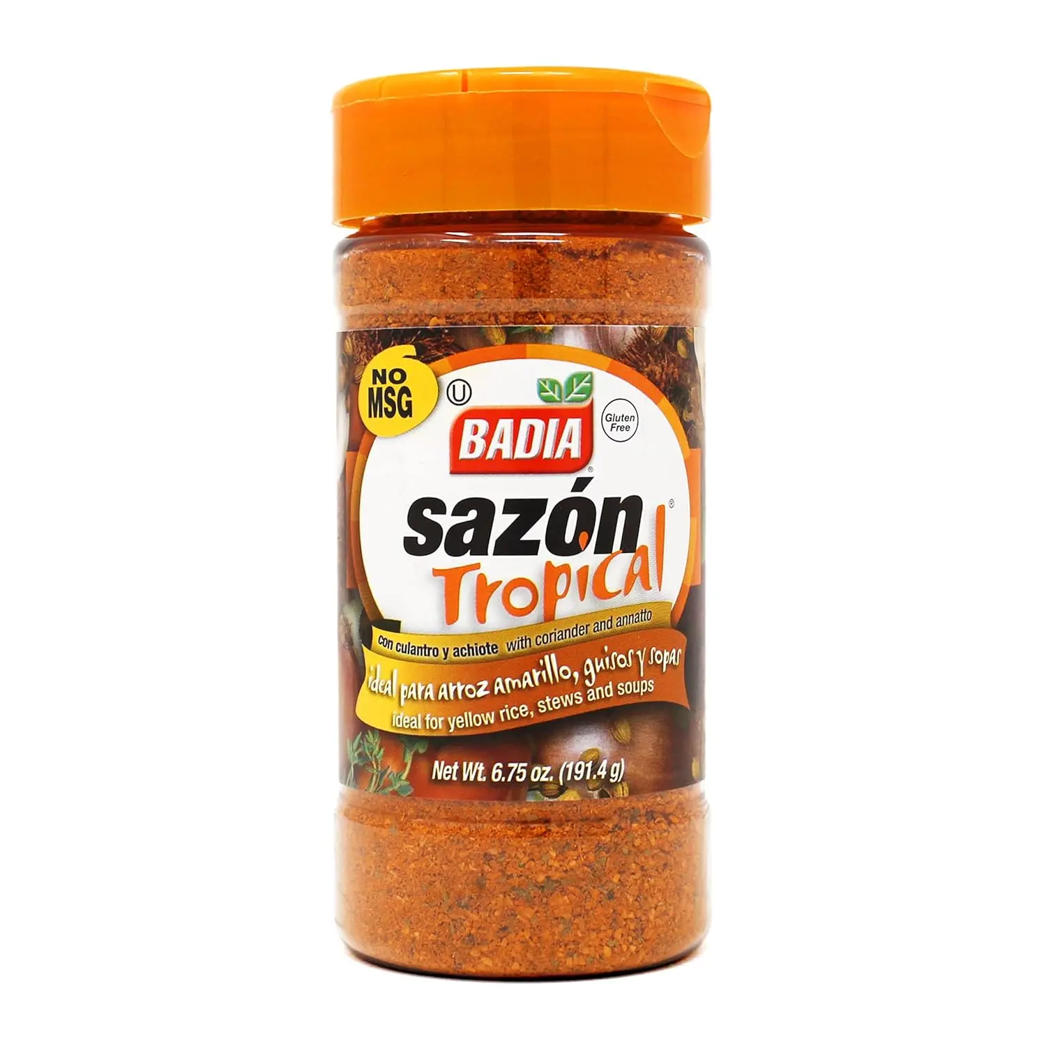 Badia Sazon Tropical Flavor Spice Powder Packet - Coriander & Annato-Infused, 6.75 oz Seasoning for Enhancing Cooking