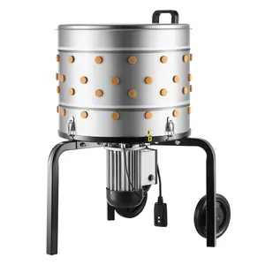 VEVOR Electric Chicken Plucker Machine, 19.7in Stainless Steel Feather Remover, 750W Motor, 275RPM, 98 Soft Fingers, Detachable Drum, Transport Wheels, Mobile Handle, Food-Safe Metal, Weatherproof, Processes 2 Chicks Simultaneously