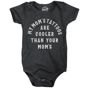 My Moms Tattoos Are Cooler Than Your Moms Baby Bodysuit Funny Sarcastic Novelty Jumper for Infants Funny Baby Onesies Funny Sarcastic Onesie Novelty Onesie Black -