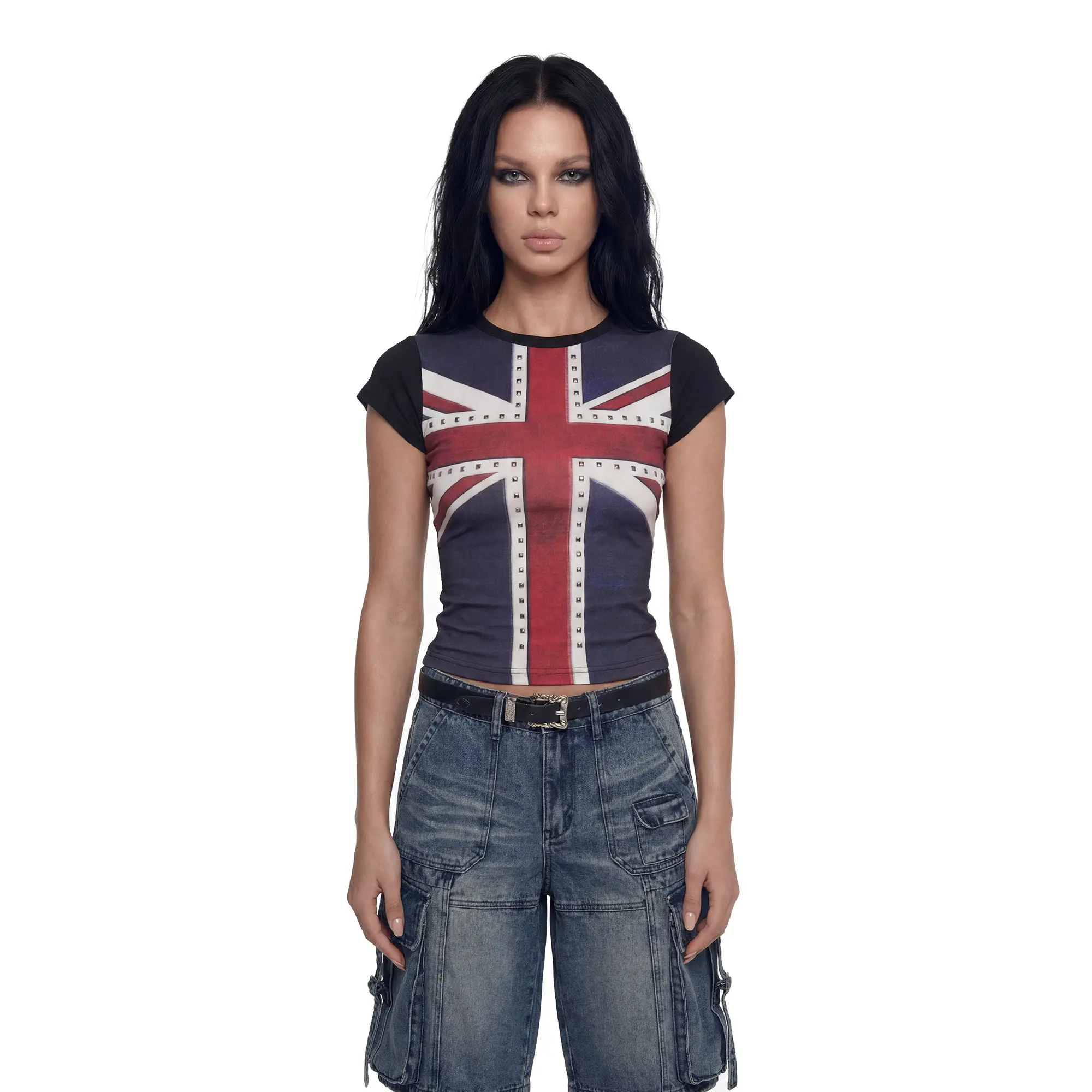 Union Jack Studded Baby Tee