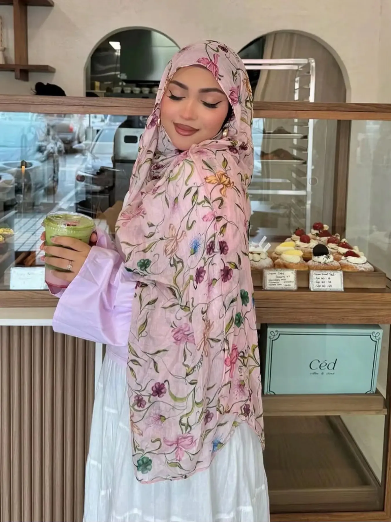 Women's Fashion Watercolor Print Scarf 80 x 180 cm, Polyester Muslim Hijab, Elegant Turban Hijab, Stylish Headscarf for Women, Muslim Headscarf Cover, Perfect for Daily Wear and Gifts
